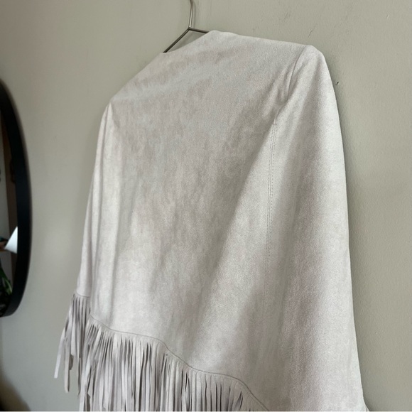 BCBG Fringe Faux Suede Capelet - Picture 8 of 14
